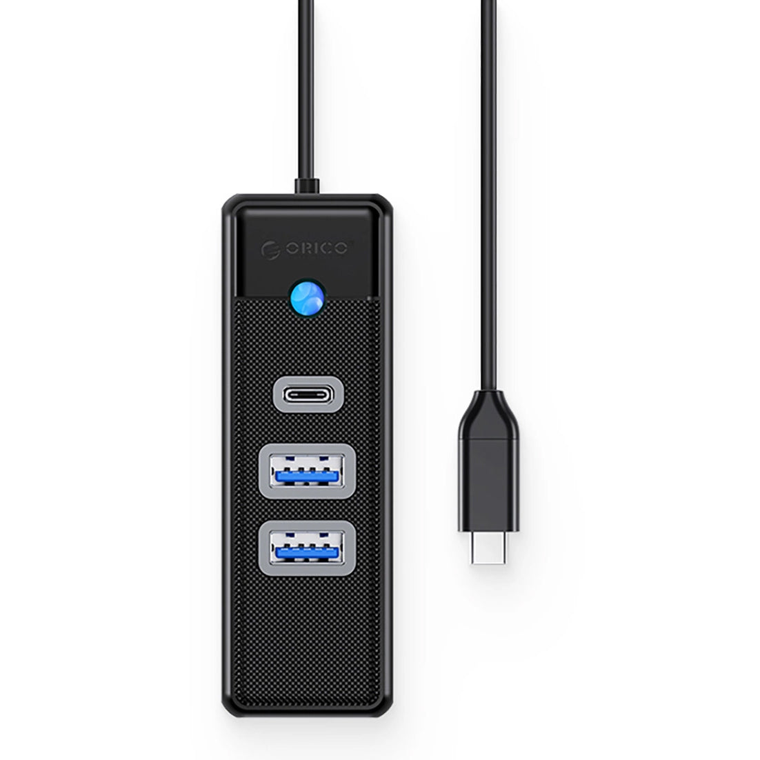 Orico PWC2U-C3 USB-C -keskitin, 2 x USB-A 3.0 - 1 x USB-C, Musta