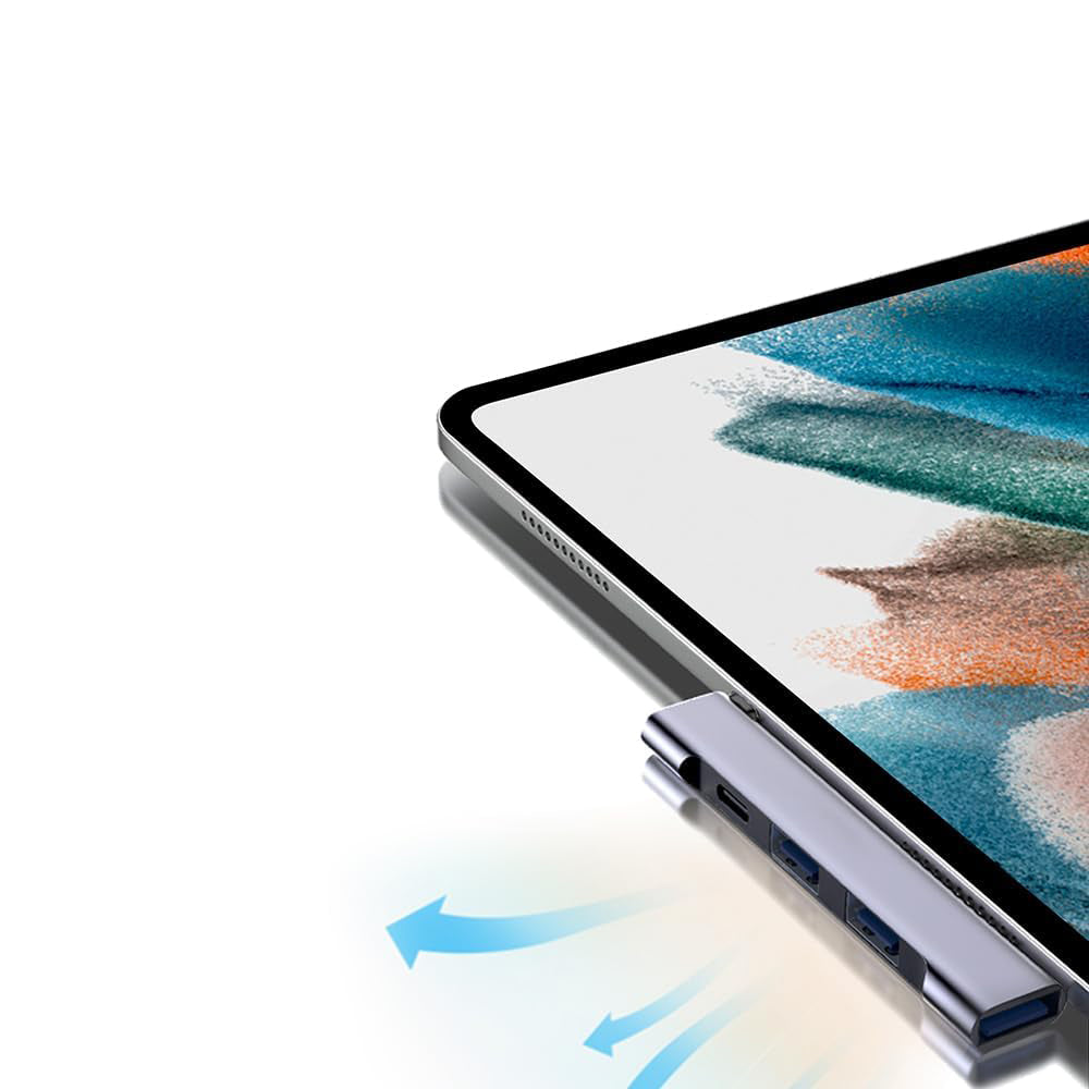 Hub USB-C Techsuit H12 ZenithDock, 4in1, Harmaa