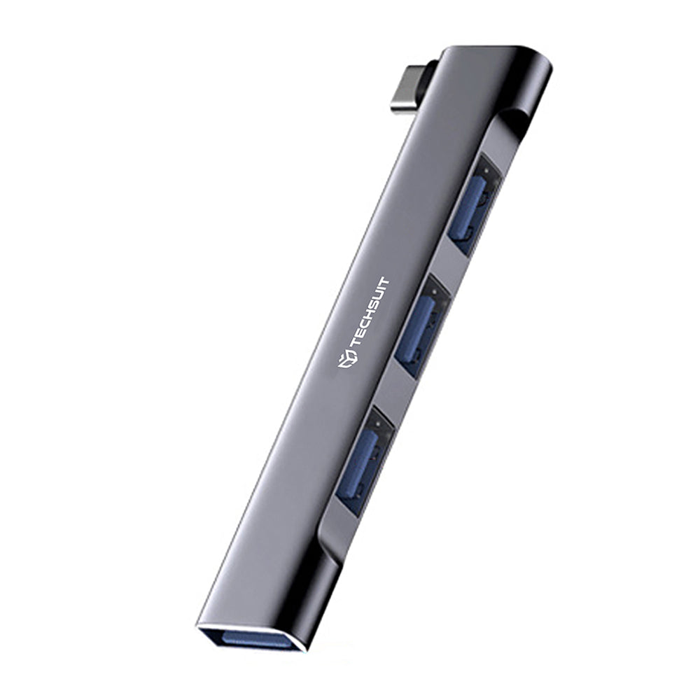 Hub USB-C Techsuit H13 ZenithDock, 4in1, Harmaa