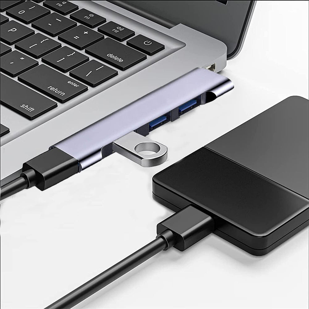 Hub USB-C Techsuit H13 ZenithDock, 4in1, Harmaa