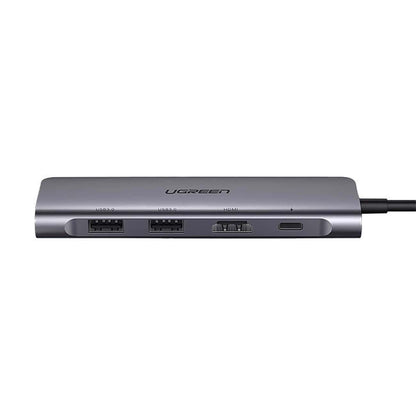 Hub USB-C UGREEN CM195 (15214), 2 x USB-A 3.0 - 1 x USB-C - 1 x HDMI - 1 x SD - 1 x microSD, Harmaa