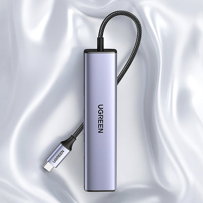 USB-C Hub UGREEN CM475, 3 x USB-A 3.0 - 1 x RJ45, Grey 