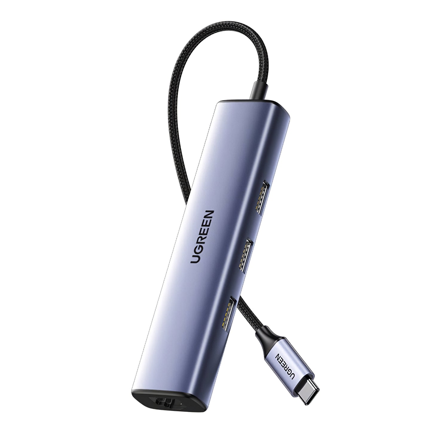 USB-C Hub UGREEN CM475, 3 x USB-A 3.0 - 1 x RJ45, Grey 