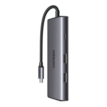 Hub USB-C UGREEN CM498 (15531), 2 x USB-A 3.2 - 2 x USB-C - 1 x HDMI - 1 x SD - 1 x microSD, Harmaa