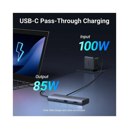 Hub USB-C UGREEN CM498 (45379), 2 x USB-A 3.2 - 3 x USB-C - 2 x HDMI, Harmaa