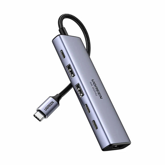 UGREEN CM511 USB-C -keskitin (35999), 2 x USB-A 3.2 - 3 x USB-C - 1 x HDMI, Harmaa
