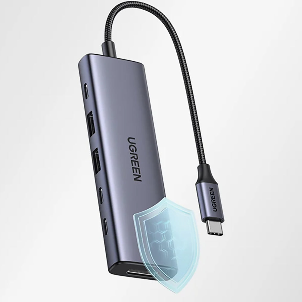 Hub USB-C UGREEN CM511 (75586), 6in1, Harmaa
