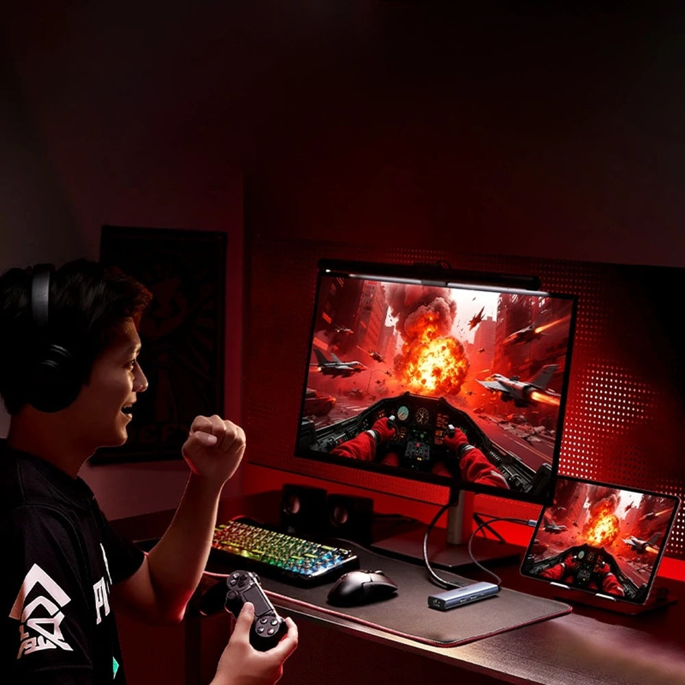 Hub USB-C UGREEN CM512 (75643), 6in1, Harmaa