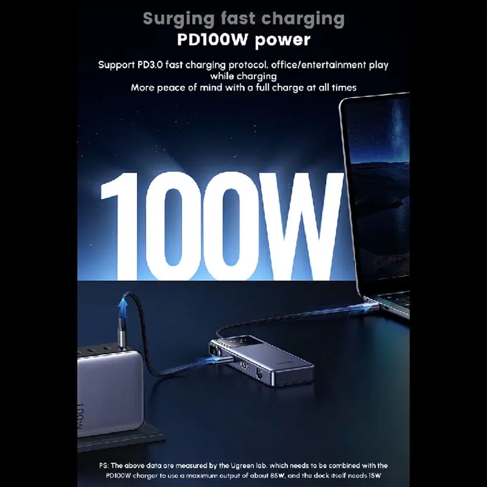 Hub USB-C UGREEN CM888 (45155) Uno, 6in1, Harmaa