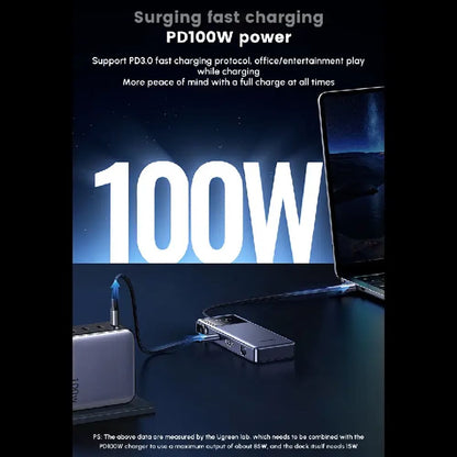 Hub USB-C UGREEN CM888 (45155) Uno, 6in1, Harmaa