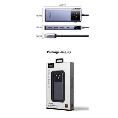 Hub USB-C UGREEN CM888 (45155) Uno, 6in1, Harmaa