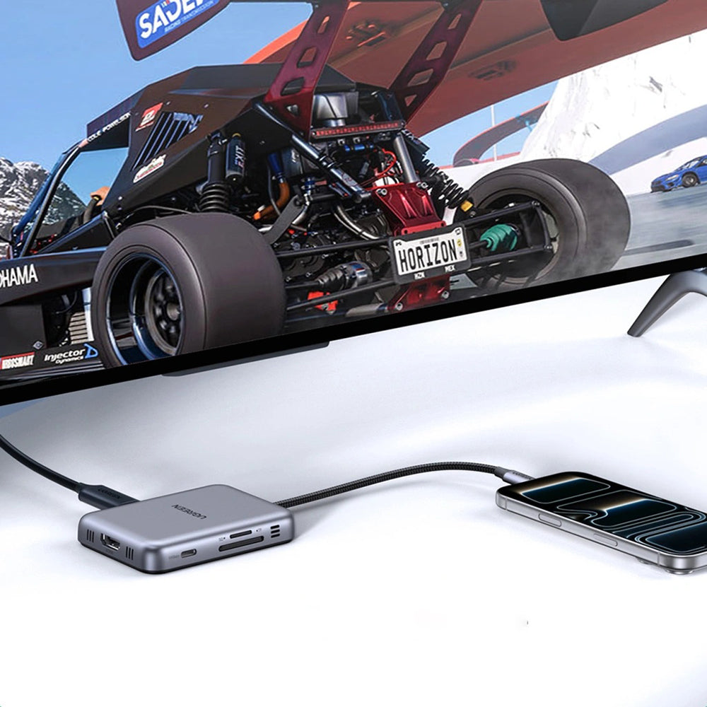 Hub USB-C UGREEN CM896 (65759), 7in1, Harmaa