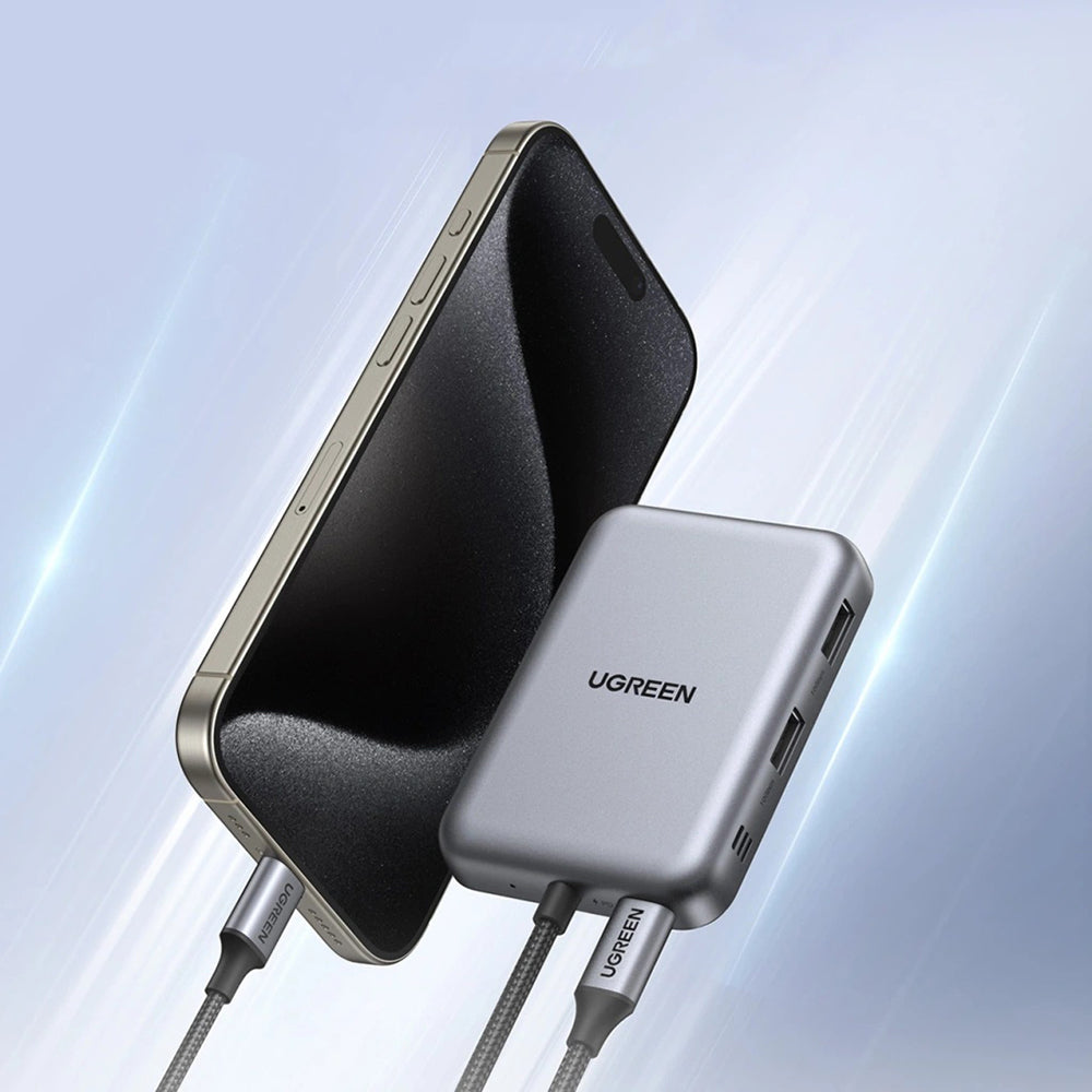 Hub USB-C UGREEN CM896 (65759), 7in1, Harmaa