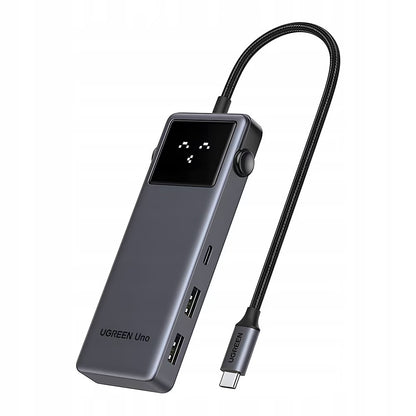 USB-C-keskitin UGREEN Uno (75177), 2 x USB-A 3.2 - 3 x USB-C - 1 x HDMI, Harmaa
