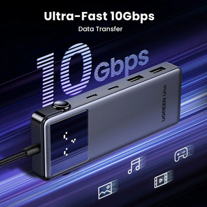 USB-C-keskitin UGREEN Uno (75177), 2 x USB-A 3.2 - 3 x USB-C - 1 x HDMI, Harmaa
