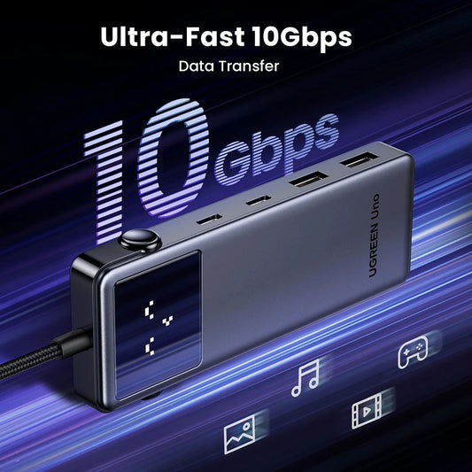 USB-C-keskitin UGREEN Uno (75177), 2 x USB-A 3.2 - 3 x USB-C - 1 x HDMI, Harmaa