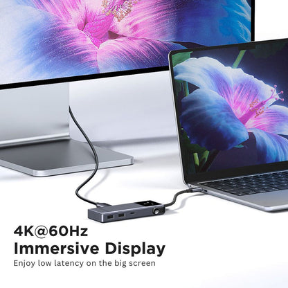 USB-C-keskitin UGREEN Uno (75179), 2 x USB-A - 2 x USB-C - 1 x HDMI - 1 x SD - 1 x microSD, Harmaa