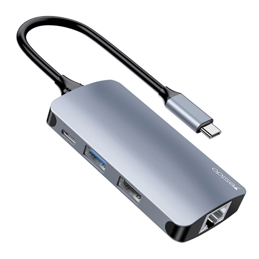 USB-C-hubi Yesido HB15, 6in1, harmaa