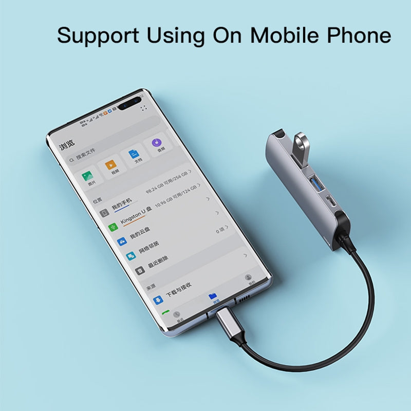 USB-C-hubi Yesido HB15, 6in1, harmaa