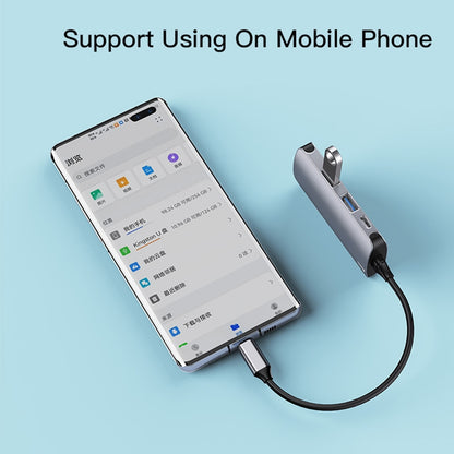 USB-C-hubi Yesido HB15, 6in1, harmaa