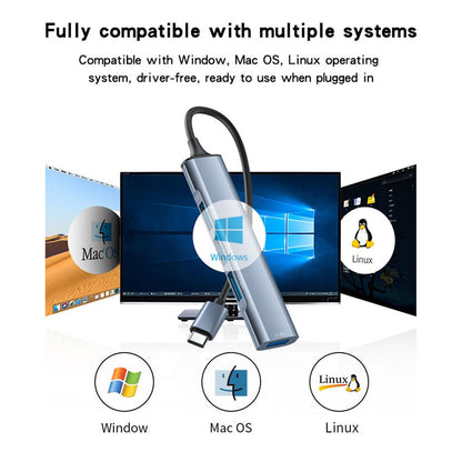 USB-C-hubi Yesido HB17, 4in1, harmaa