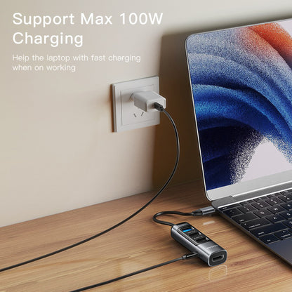 USB-C-hubi Yesido HB22, 5in1, harmaa