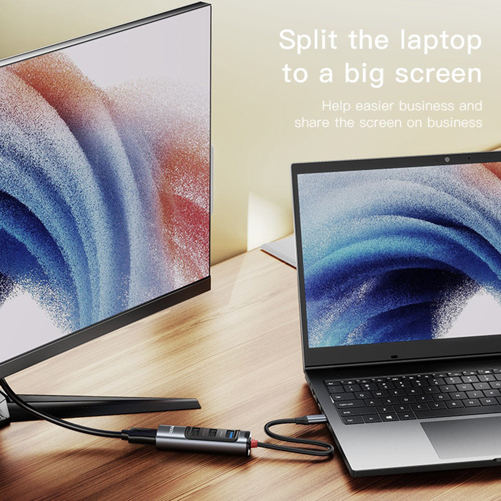 USB-C-hubi Yesido HB22, 5in1, harmaa