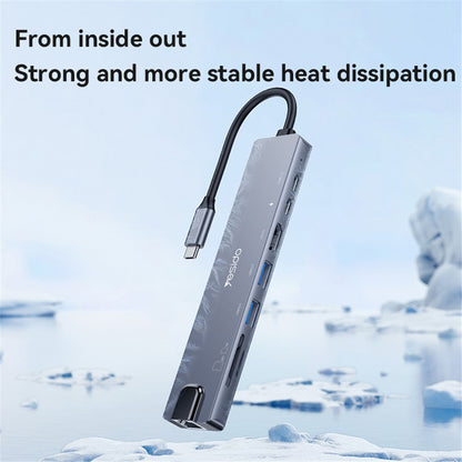 USB-C-hubi Yesido HB27, 8in1, harmaa