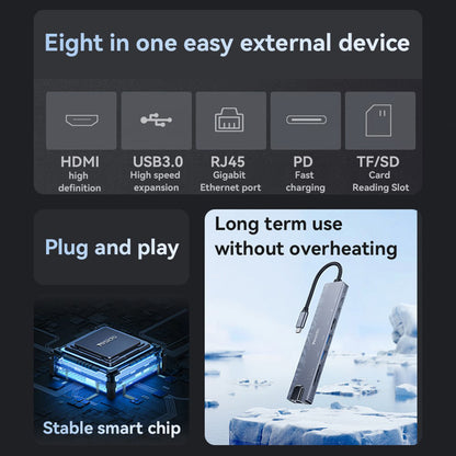 USB-C-hubi Yesido HB27, 8in1, harmaa