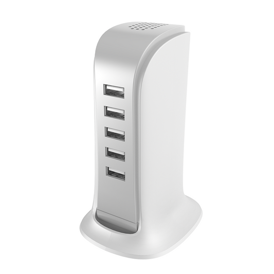 Dudao A5EU -latausasema, 25W, 5A, 5 x USB-A, valkoinen