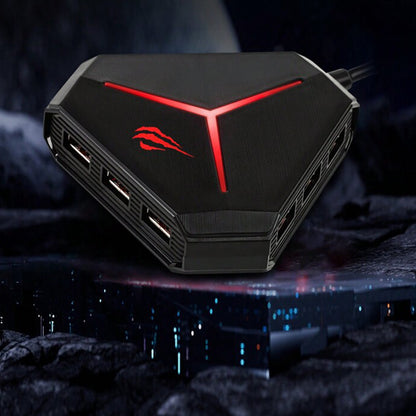 Hub USB HAVIT H95, 10in1, Musta