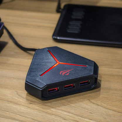 Hub USB HAVIT H95, 10in1, Musta