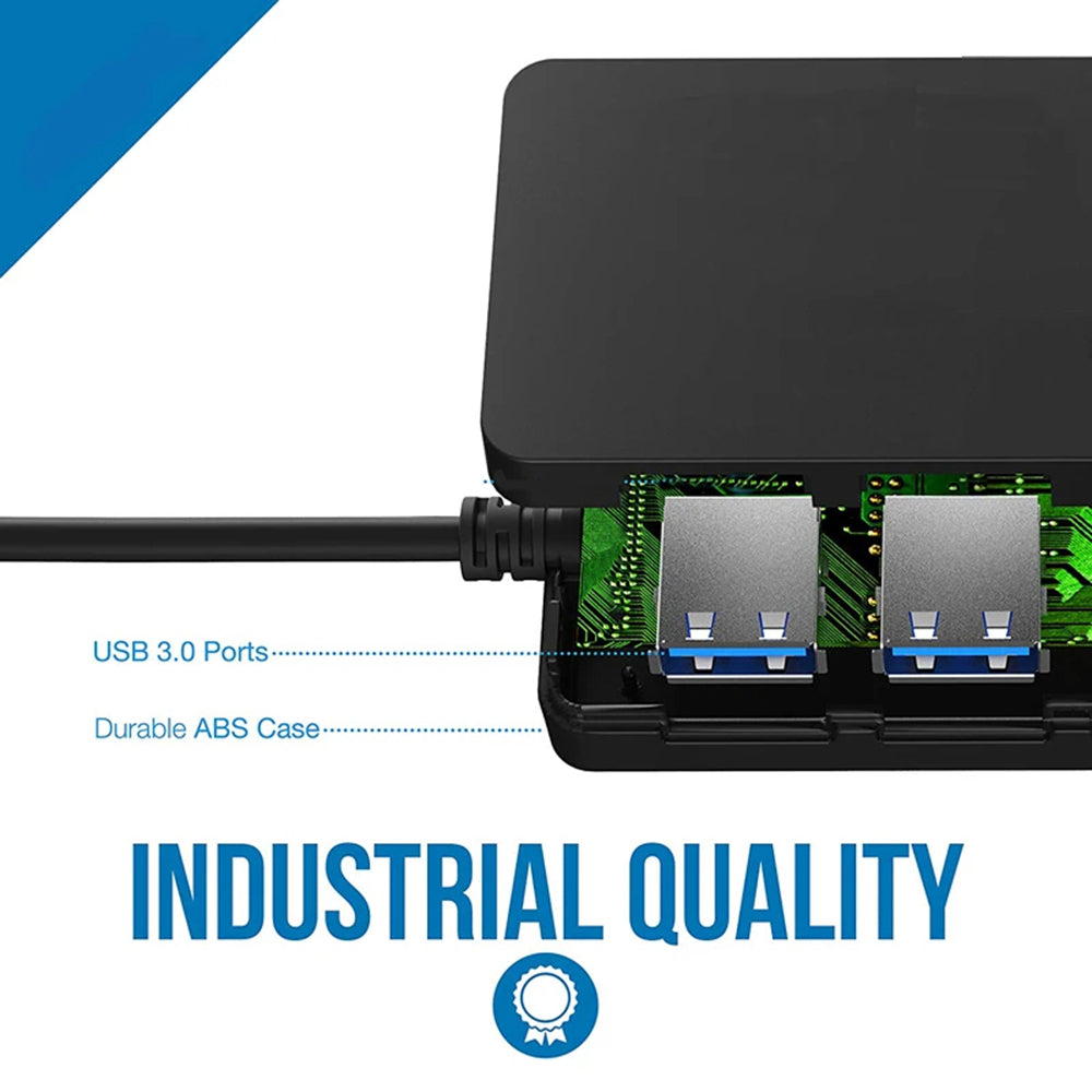 USB-hubi Techsuit H15 QuantumNode, 4in1, Musta