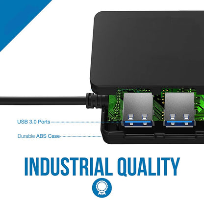 USB-hubi Techsuit H15 QuantumNode, 4in1, Musta