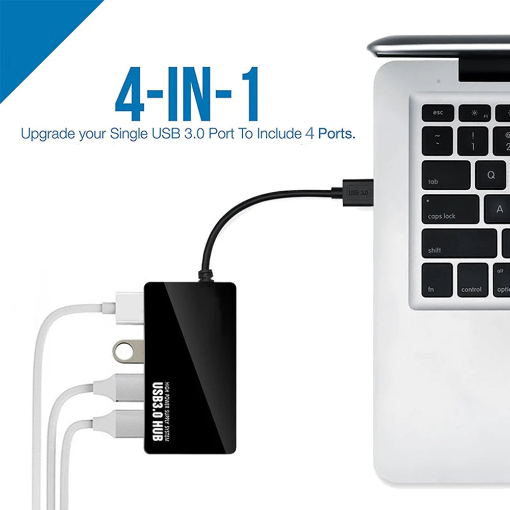 USB-hubi Techsuit H15 QuantumNode, 4in1, Musta