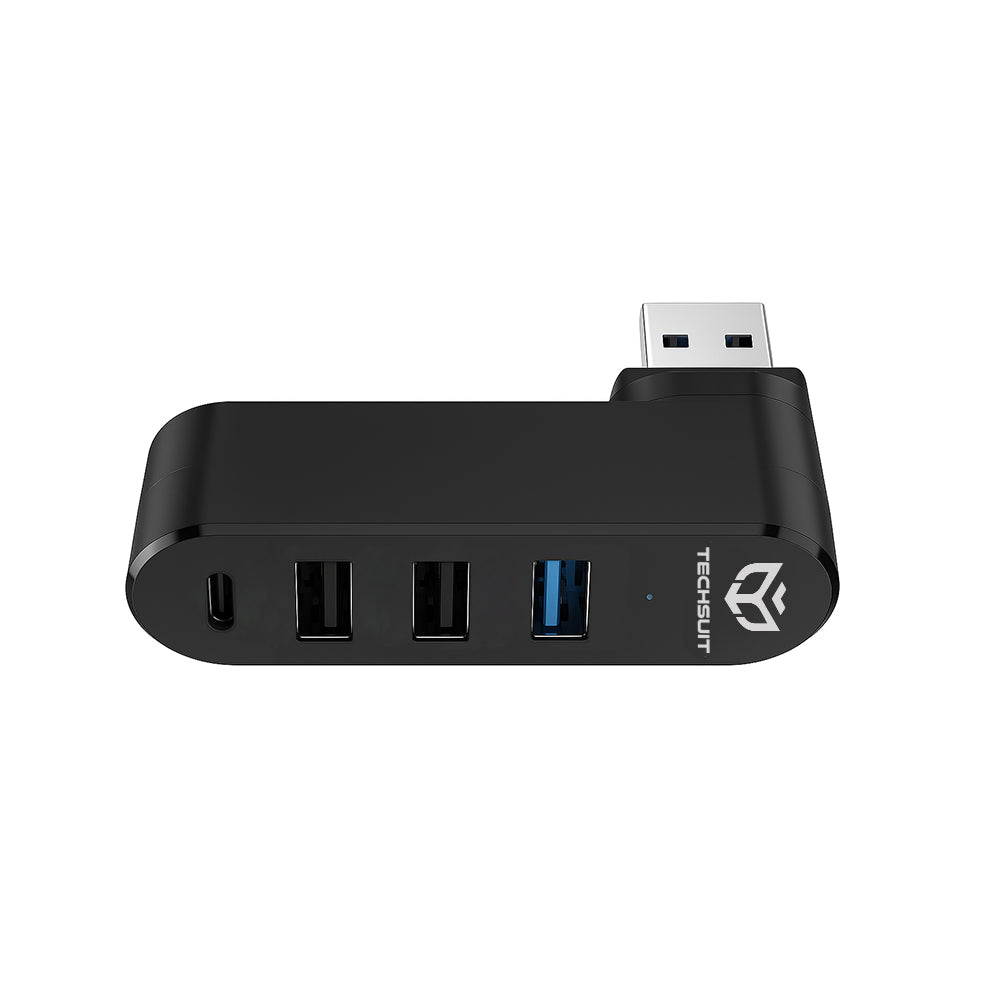 USB-hubi Techsuit H17 SplitterNode, 4in1, Musta