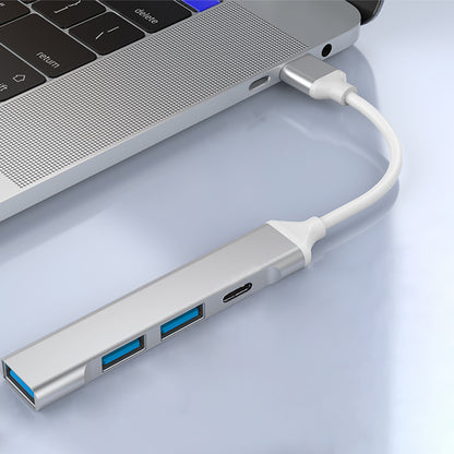 USB-hubi Techsuit H19 PolarisBridge, 4in1, Harmaa Valkoinen