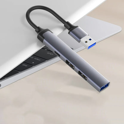 USB-hubi Techsuit H19 PolarisBridge, 4in1, Harmaa Valkoinen