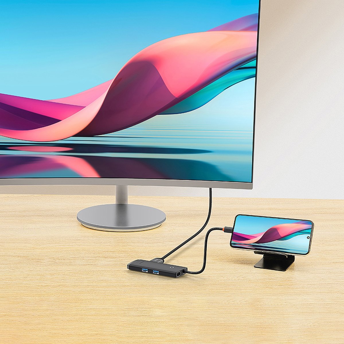 Hub USB-C Baseus Lite, 2 x USB-A 3.0 - 1 x USB-C - 1 x HDMI - 1 x SD - 1 x microSD, Musta WKQX050101