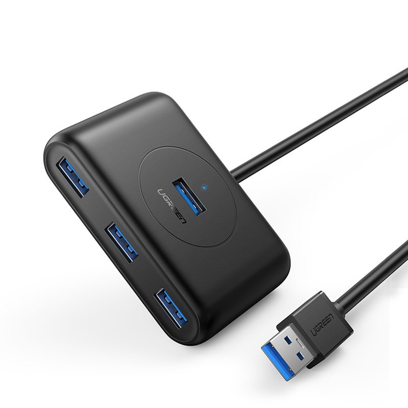 UGREEN CR113 USB-hubi, 4 x USB-A 3.0, 1m, Musta