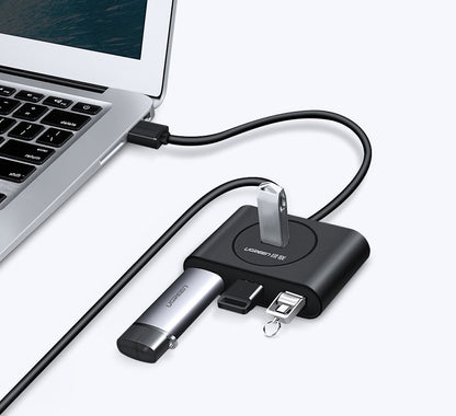 UGREEN CR113 USB-hubi, 4 x USB-A 3.0, 1m, Musta