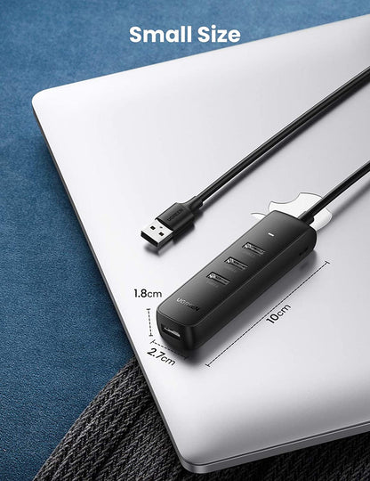 Hub USB UGREEN CM416, 4 x USB-A 3.0, 1m, Musta