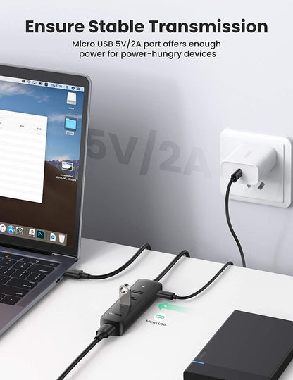 Hub USB UGREEN CM416, 4 x USB-A 3.0, 1m, Musta
