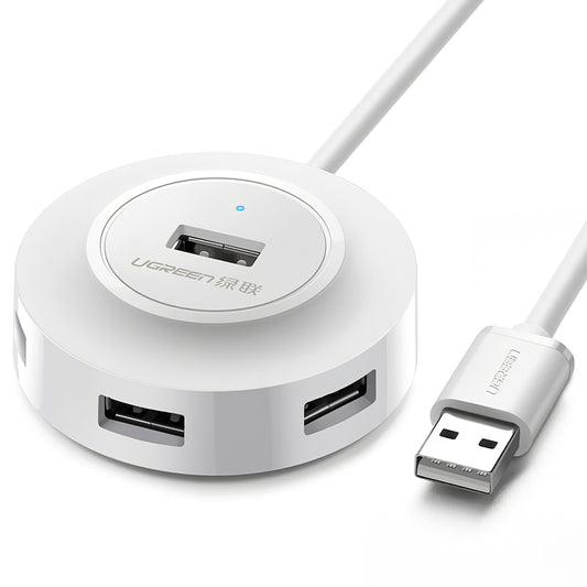 Hub USB UGREEN CR106, 4 x USB-A, 1m, Valkoinen