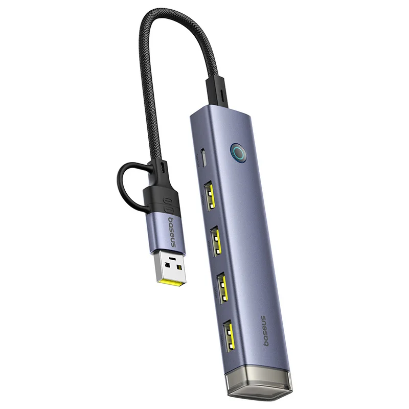 Hub USB / USB-C Baseus UltraJoy, 4 x USB-A 3.2 - 1 x USB-C, Harmaa B0005280B811-15