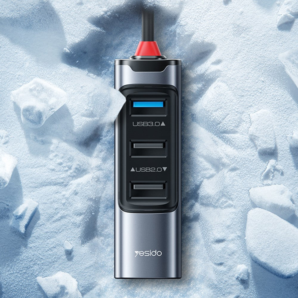 USB / USB-C -keskitin Yesido HB20, 5in1, Harmaa