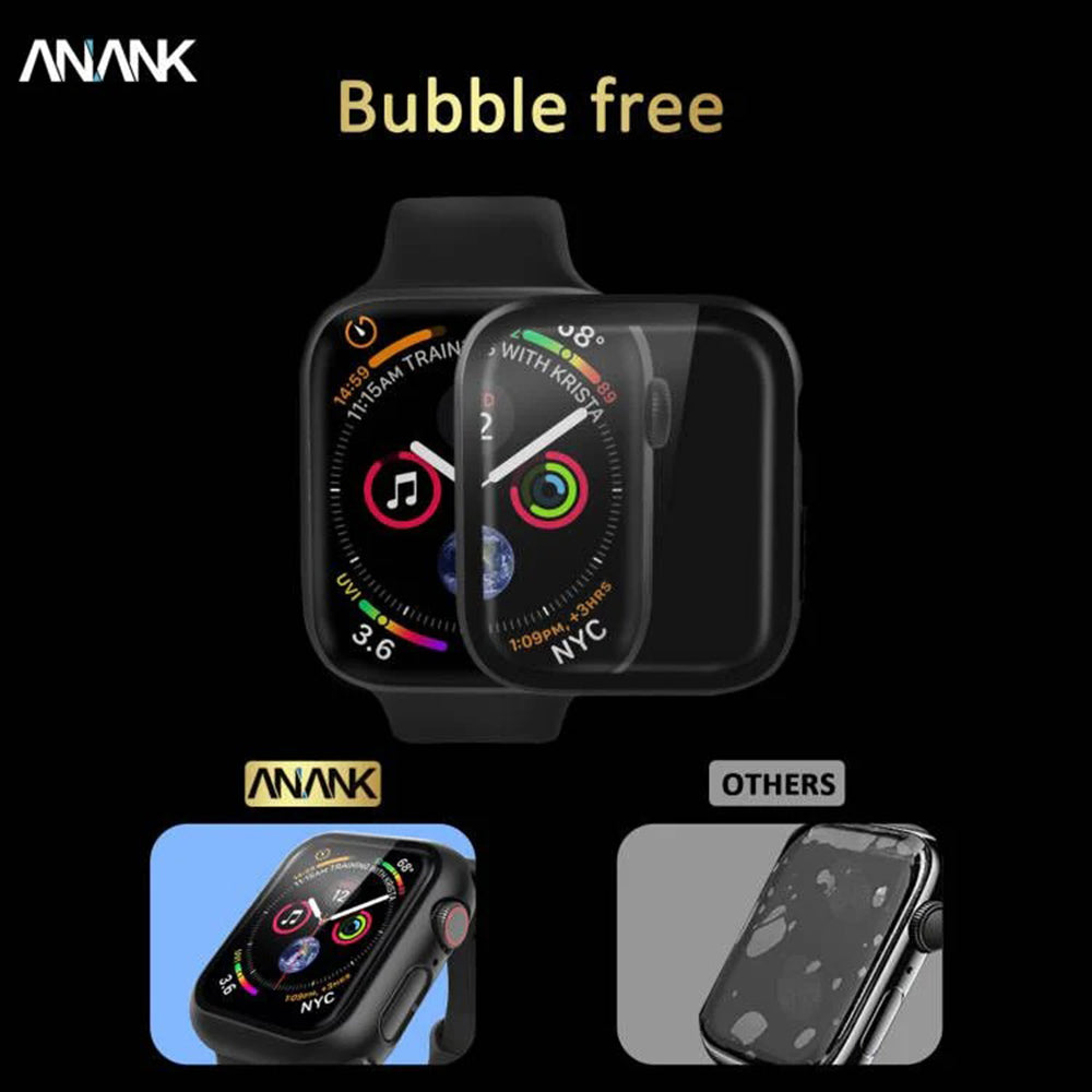 Anank Screen Guard -kuori Apple Watch Series 7 41mm:lle, Musta