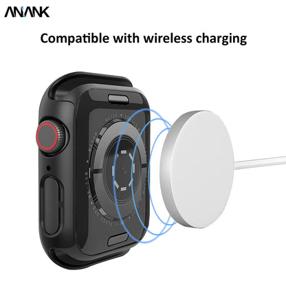 Anank Screen Guard -kuori Apple Watch Series 7 45 mm:lle, Musta