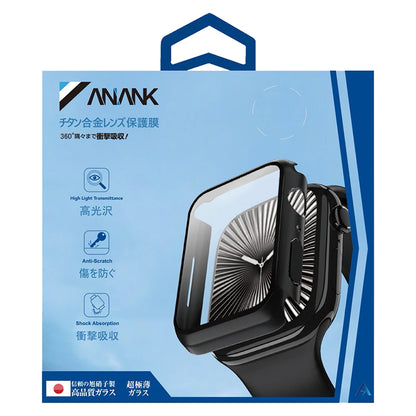 Anank Screen Guard -kuori Apple Watch Series 7 45 mm:lle, Musta