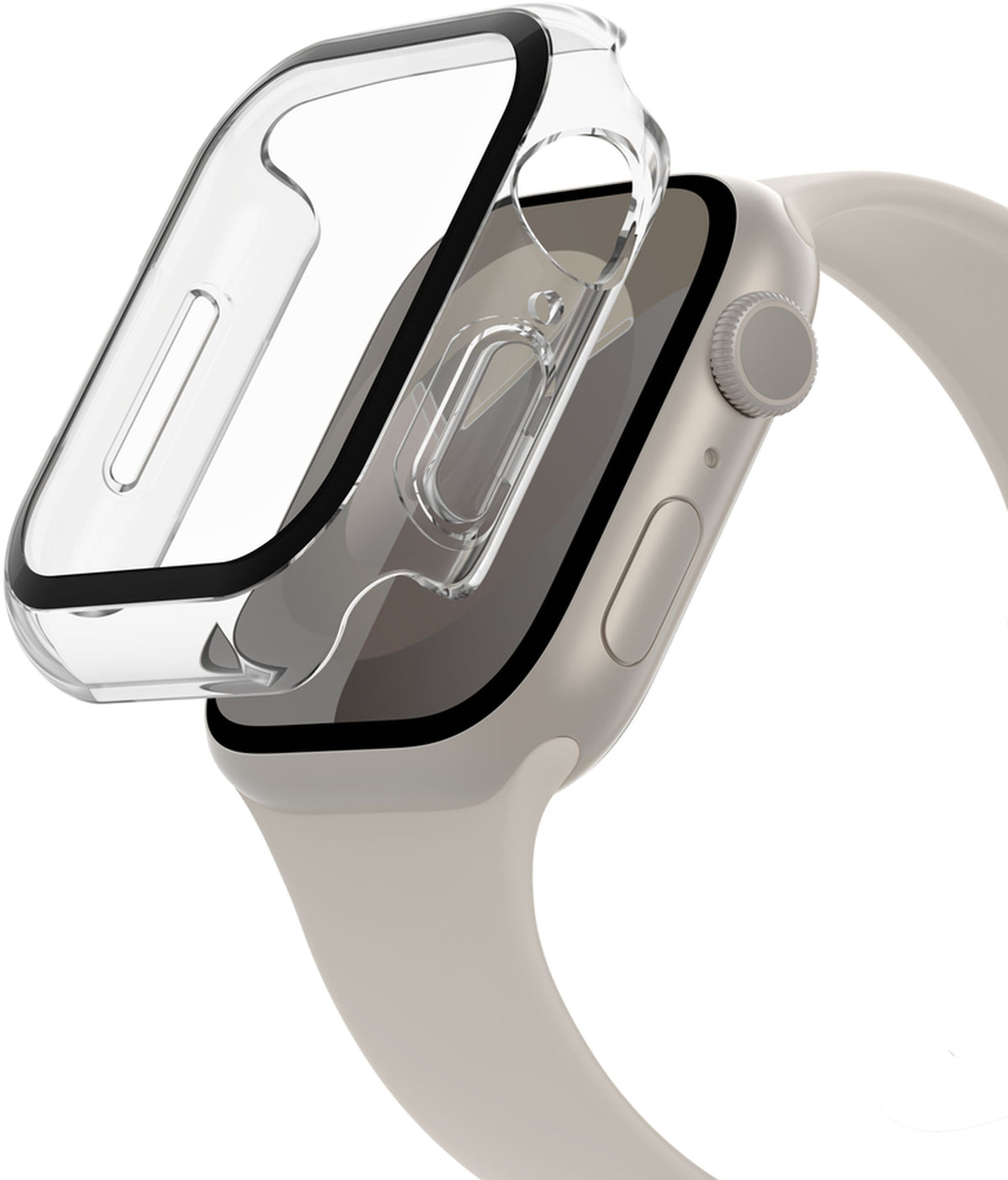 Belkin ScreenForce TemperedCurve -kuori Apple Watch 40mm / 41mm -sarjalle, läpinäkyvä OVG003zzCL